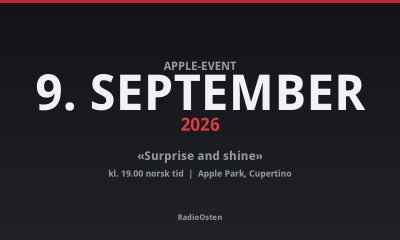 Grafikk: Apple-event 9. september 2026