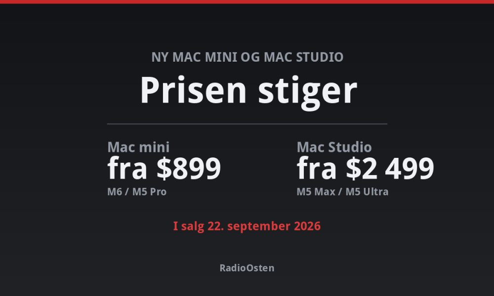 Grafikk: ny Mac mini og Mac Studio, priser